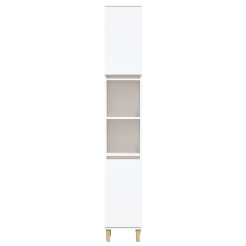 Badschrank Weiß 30x30x190 cm Holzwerkstoff