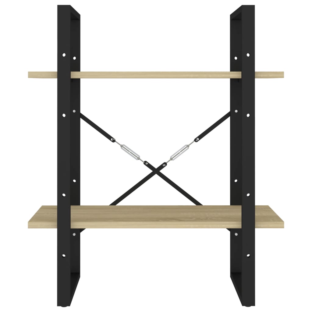 Bücherregal 2 Fächer Weiß 60x30x70 cm Holzwerkstoff