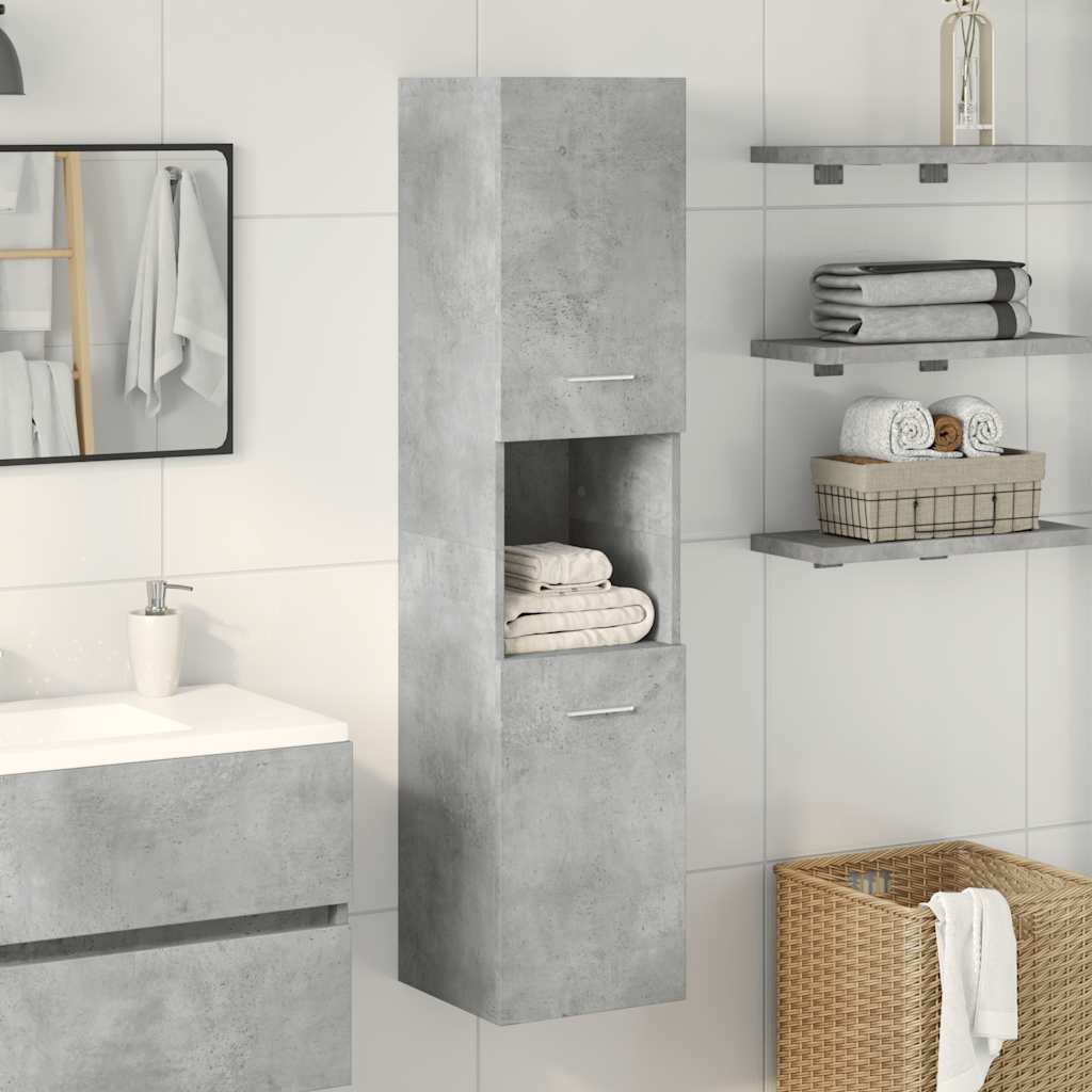 Badezimmerschrank Weiß 30x30x130 cm Holzwerkstoff
