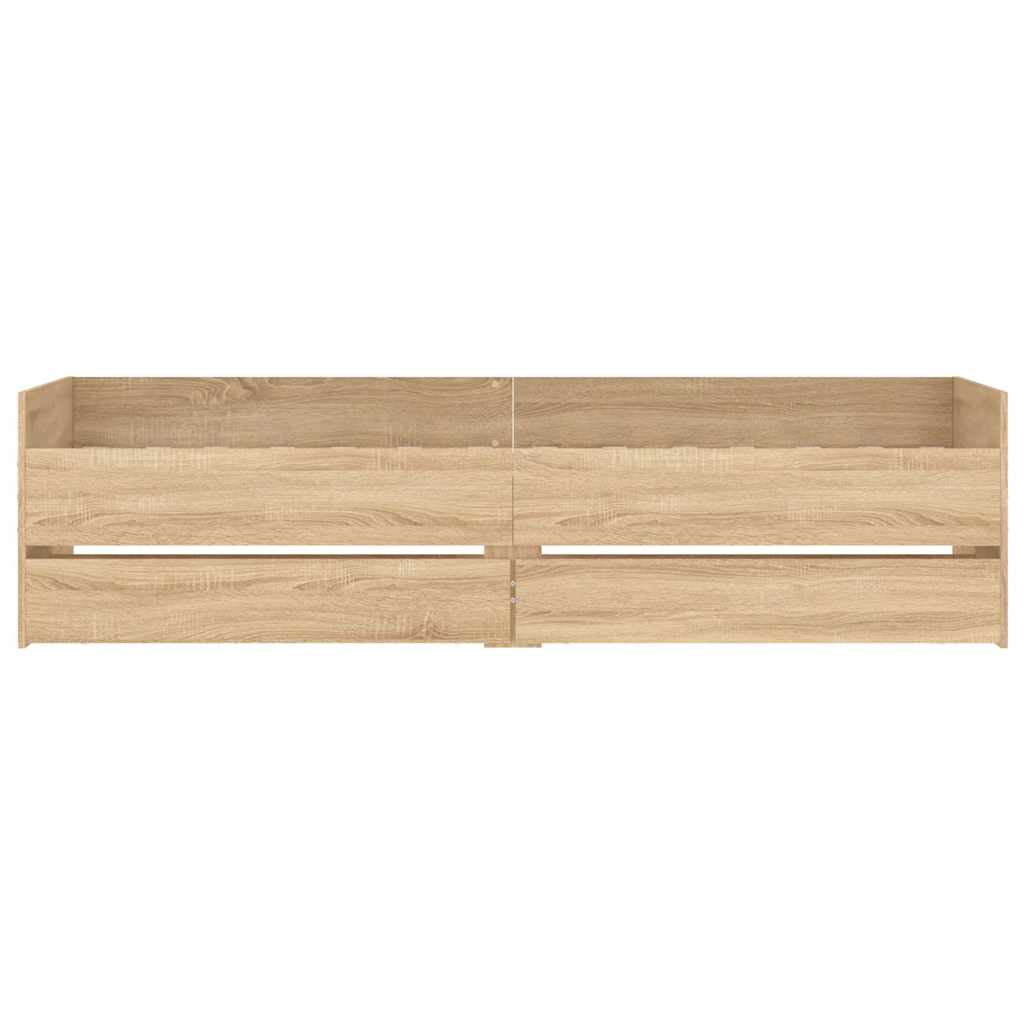 Bett mit Schubladen Braun Eiche-Optik 75x190 cm