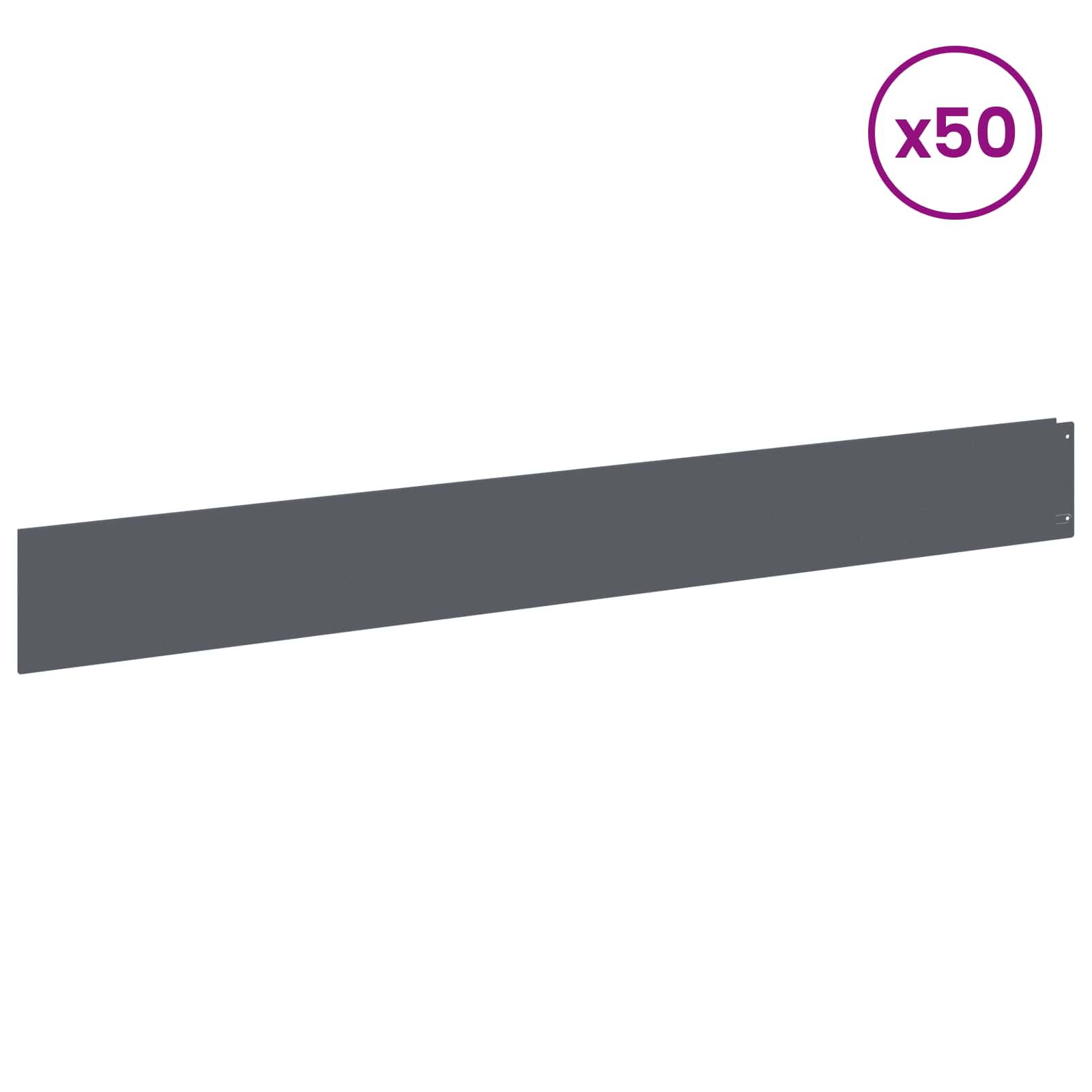 Raseneinfassung 10 pcs 100 x 12 cm Stahl Anthrazit