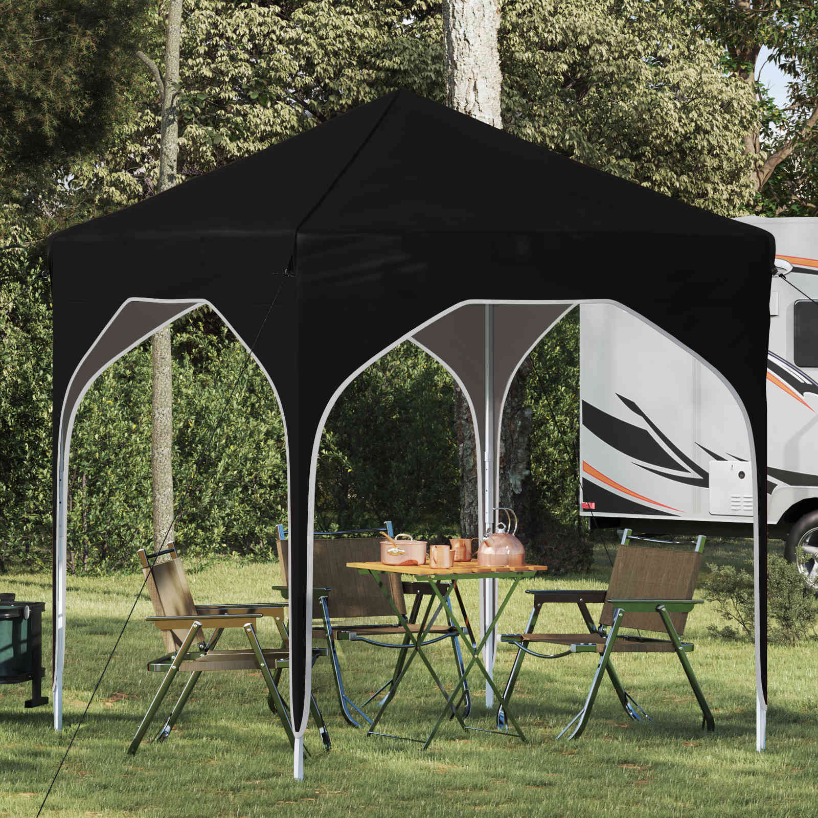 Pop-up Partyzelt 194 x 194 x 245 cm Creme