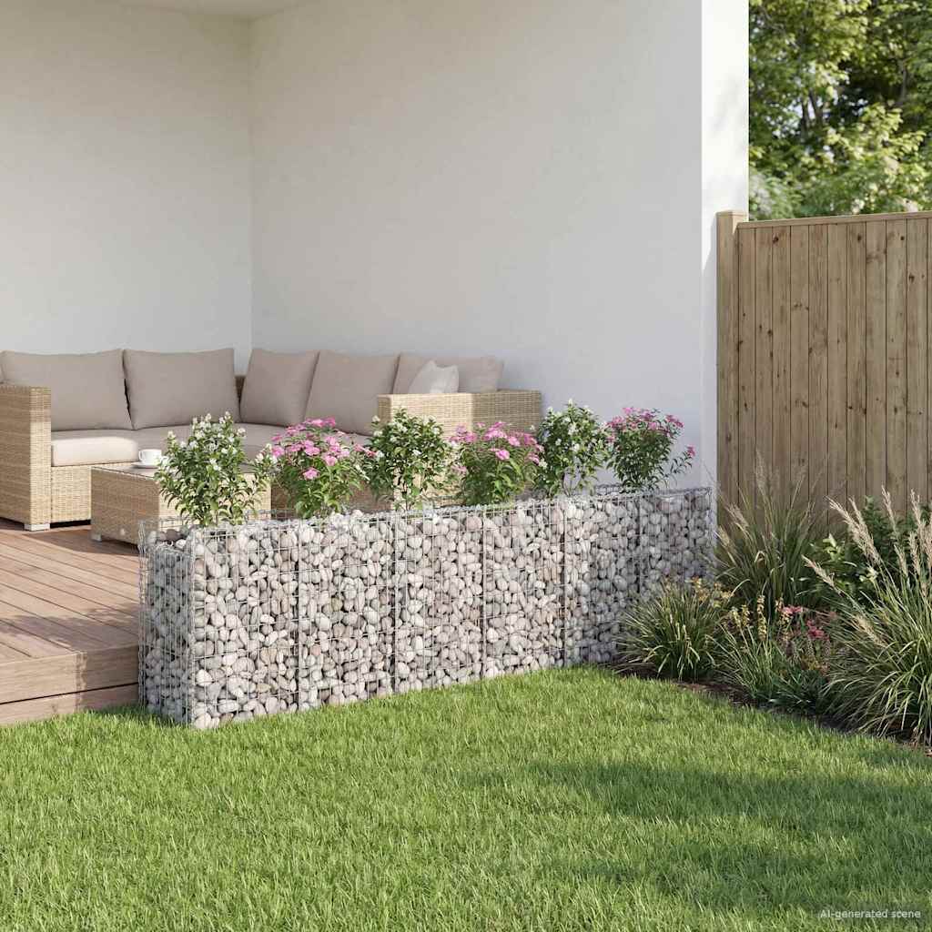 Gabionen-Hochbeet 2 pcs Silber