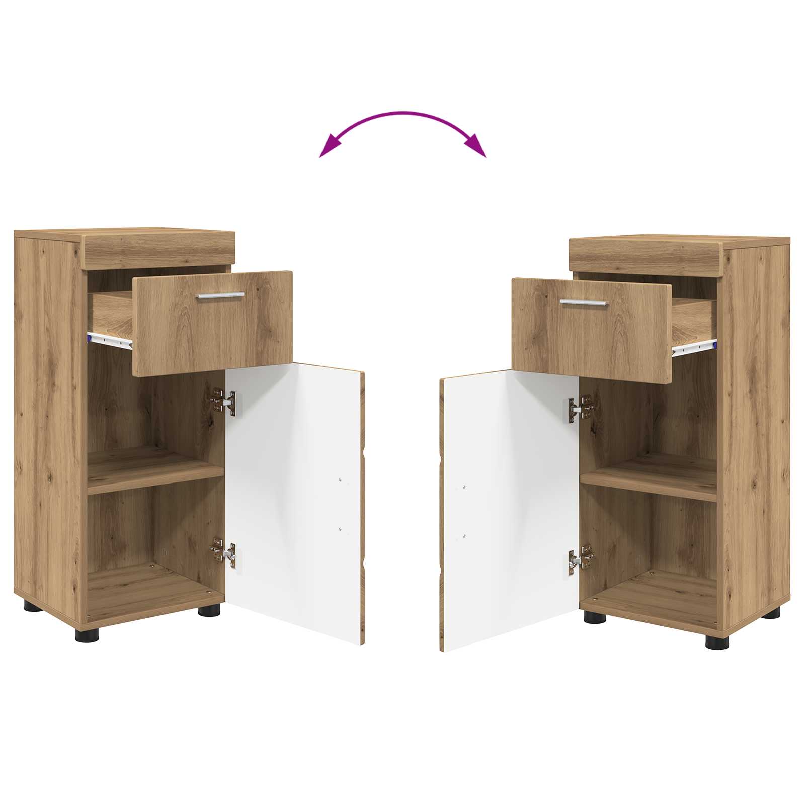 Badezimmermöbel-Set TULUM 2 pcs Weiß 60 x 34 x 63 cm