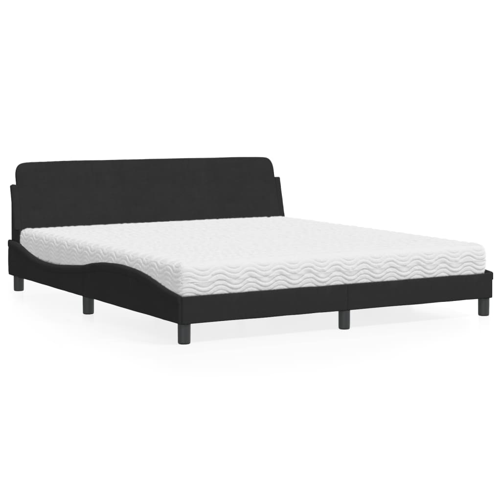 Bett mit Matratze "Dover" Hellgrau 80x200 cm Samt