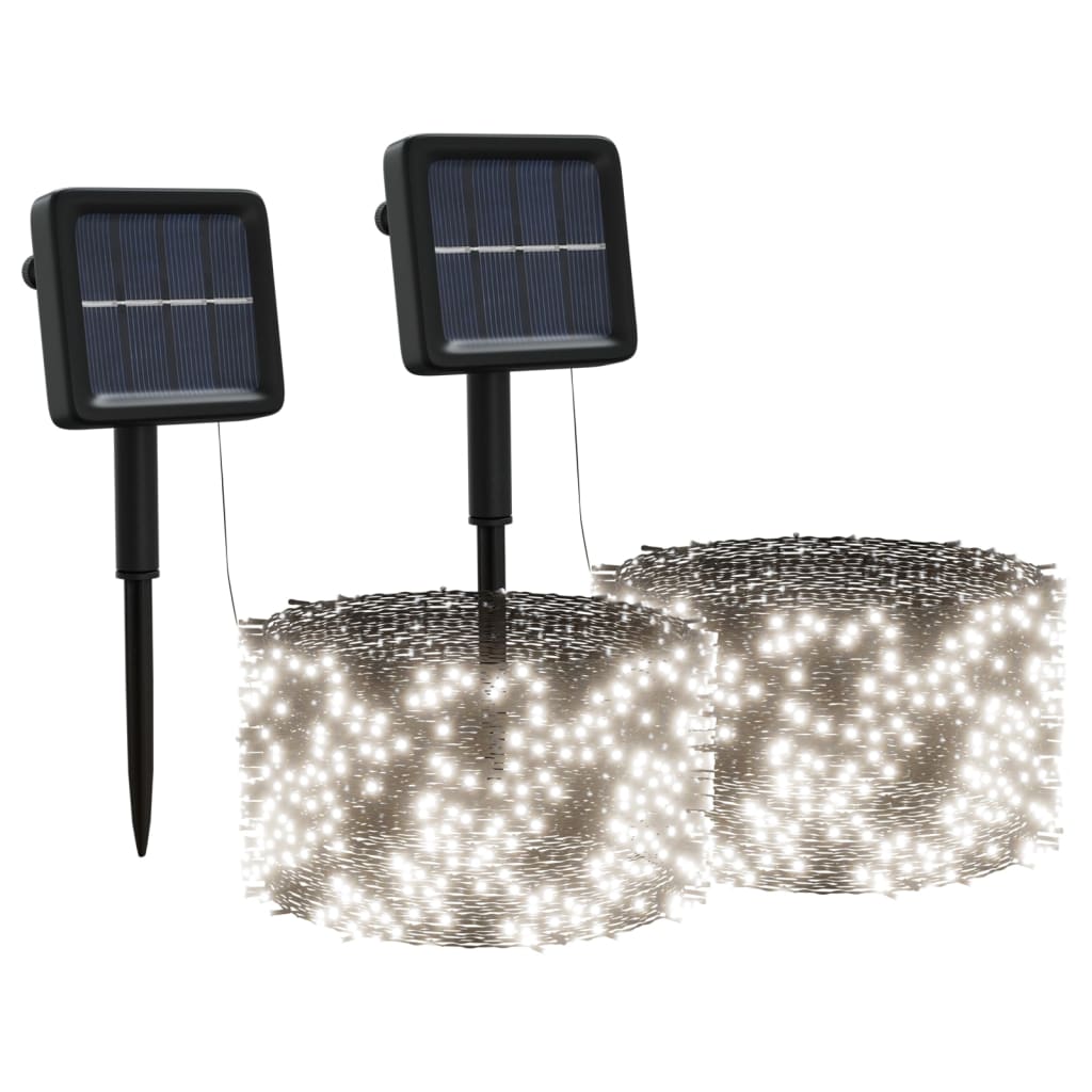 Solar-Lichterkette 2 Stk. 2x200 LED Blau Innen Außen
