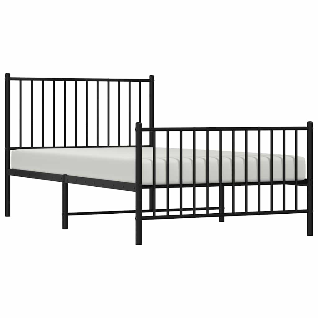 Bettgestell Metall Schwarz 75x190 cm