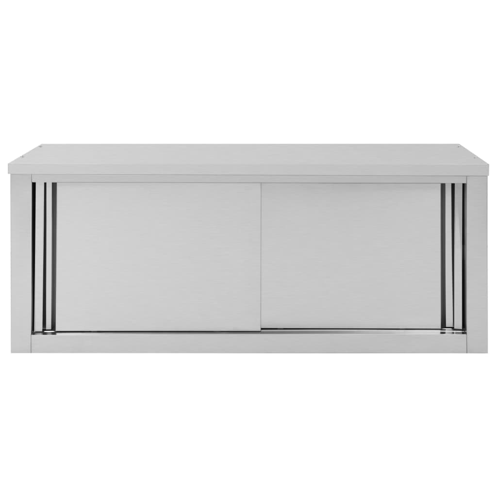 Wandhängeschrank mit Schiebetüren 150×40×50 cm Edelstahl
