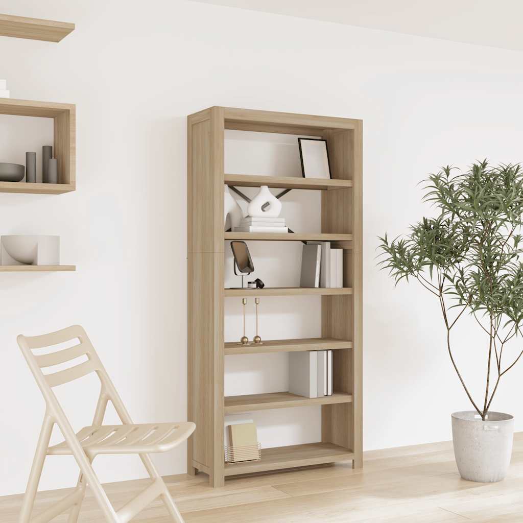 Bücherregal 7 Böden 80x30x200 cm Massivholz Akazie