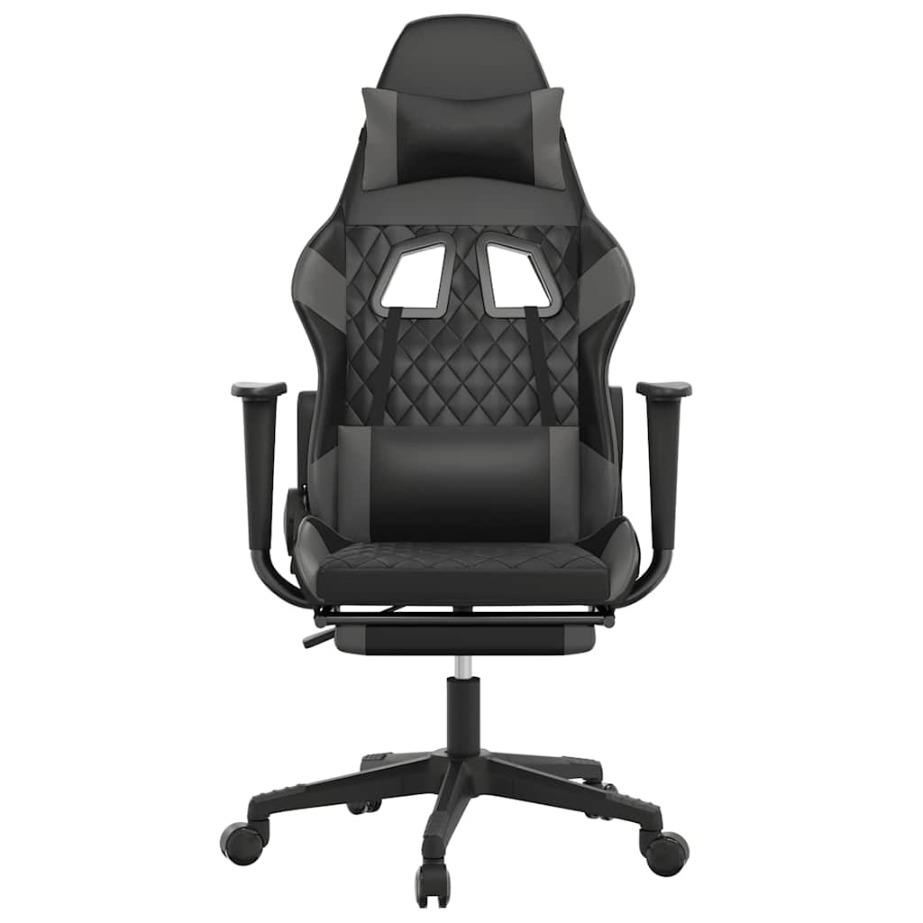 Gaming-Stuhl mit Massagefunktion Schwarz und Blau Kunstleder