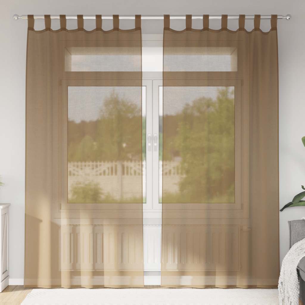 Voile Vorhänge mit Ösen 2 Stk. Apfelgrün 140x140 cm