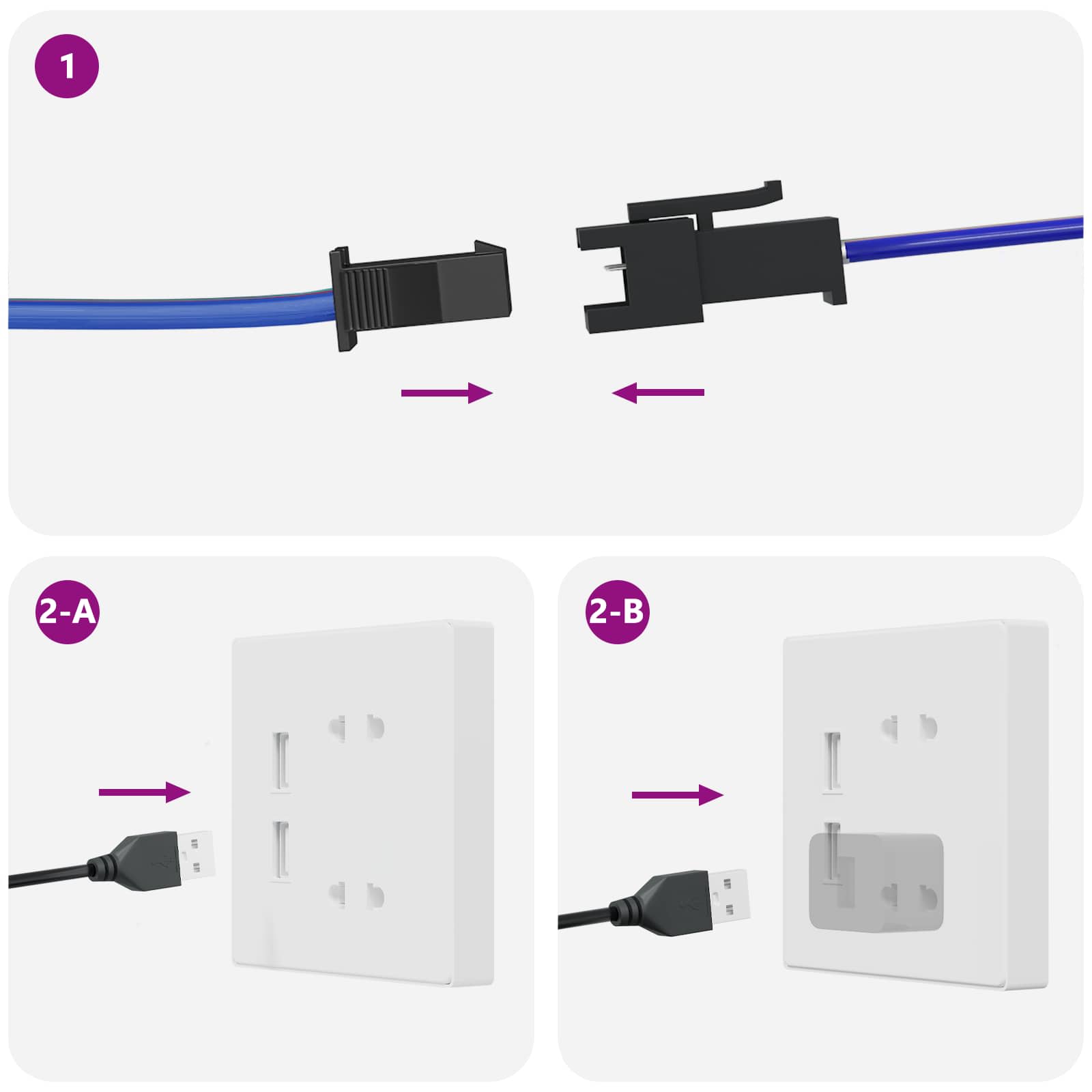 LED Streifen 2 pcs Schwarz und Weiß 1745 mm
