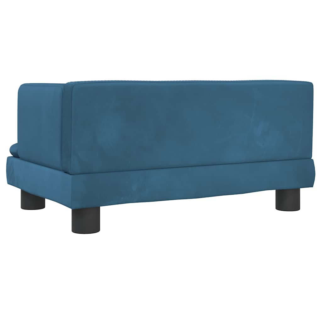 Hundebett Blau 80x45x30 cm Samt