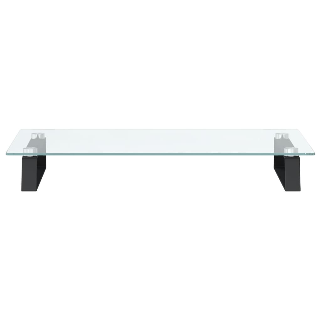 Monitorständer Weiß 60x20x8 cm Hartglas und Metall