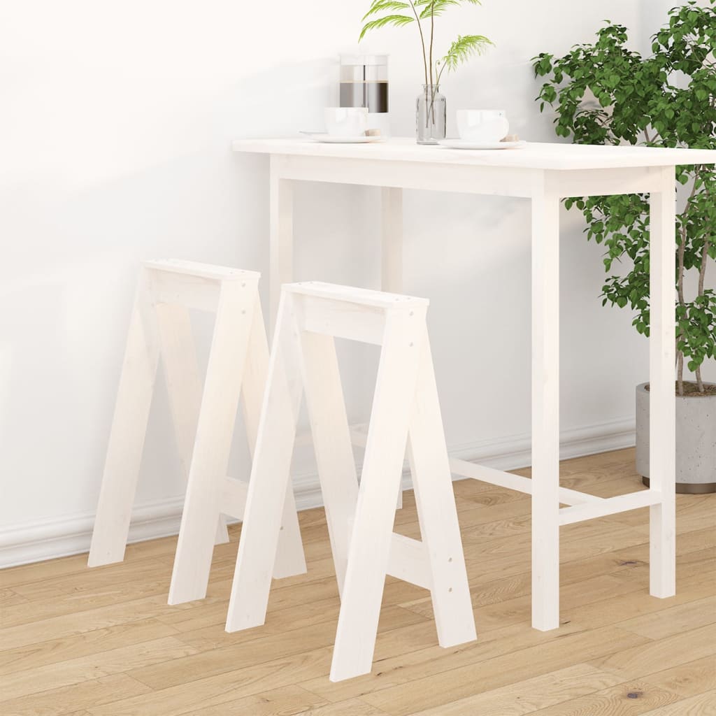 Hocker 2 Stk. 40x40x45 cm Massivholz Kiefer