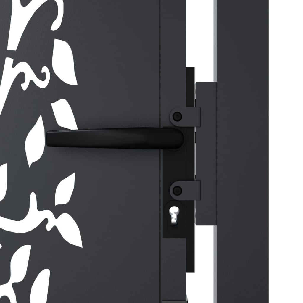 Gartentor Anthrazit 100x75 cm Stahl Baum-Design