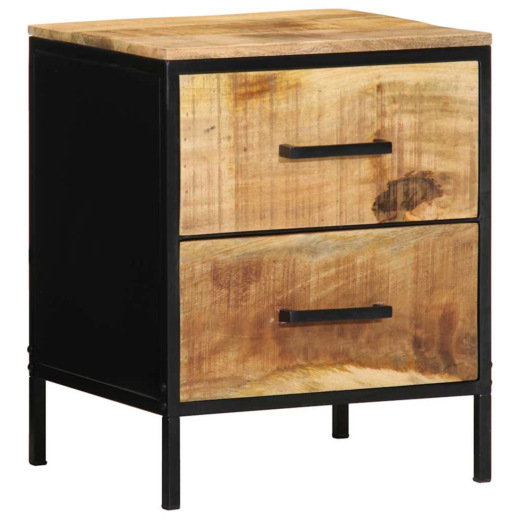 Nachttisch Braun und Schwarz 40 x 35 x 50 cm Massivholz Mango
