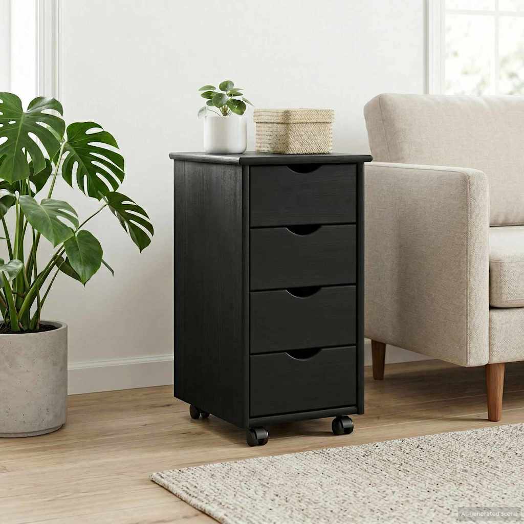 Rollschrank Honigbraun 34 x 39 x 65,5 cm Massivholz Kiefer