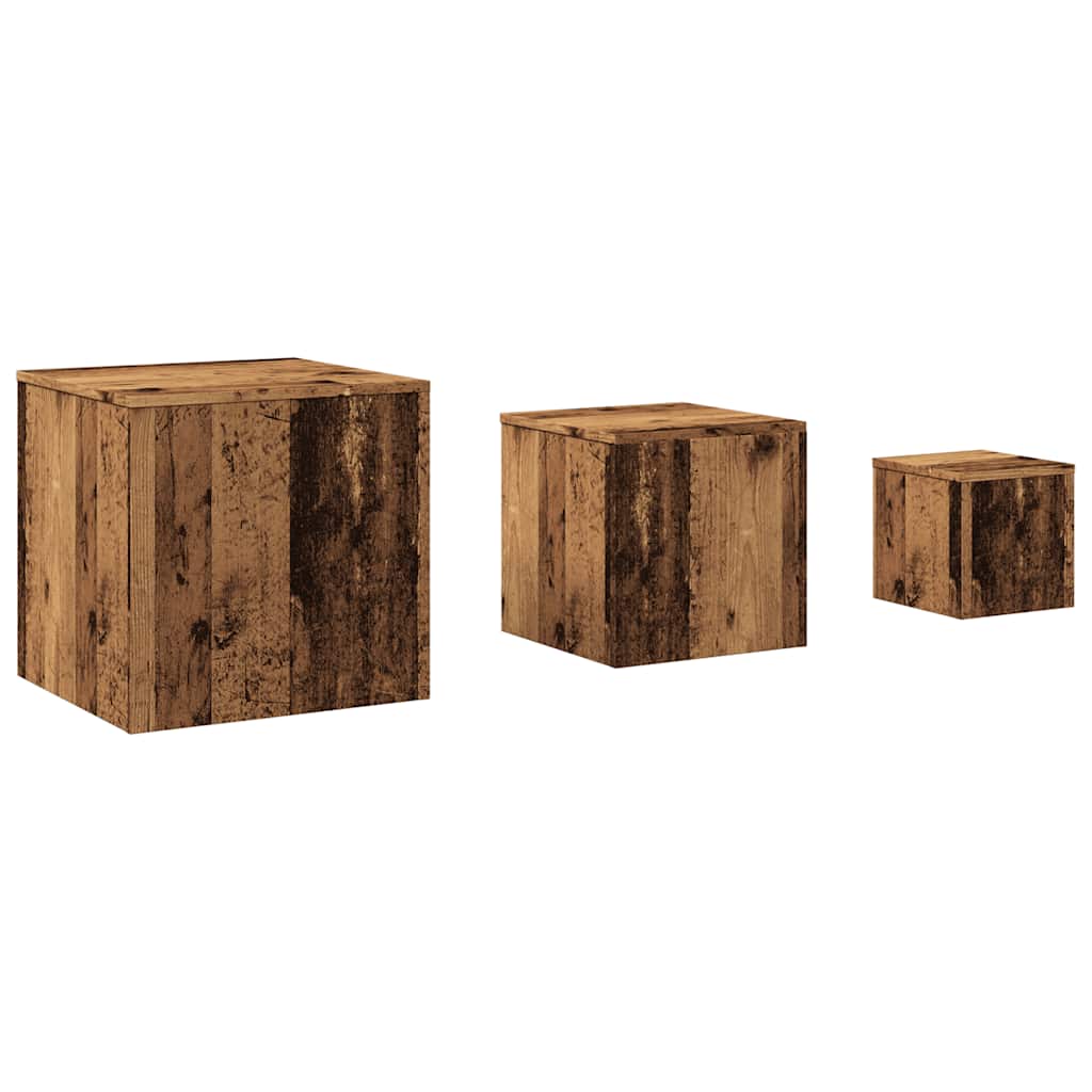 Beistelltische 3 Stk. Weiß Holzwerkstoff