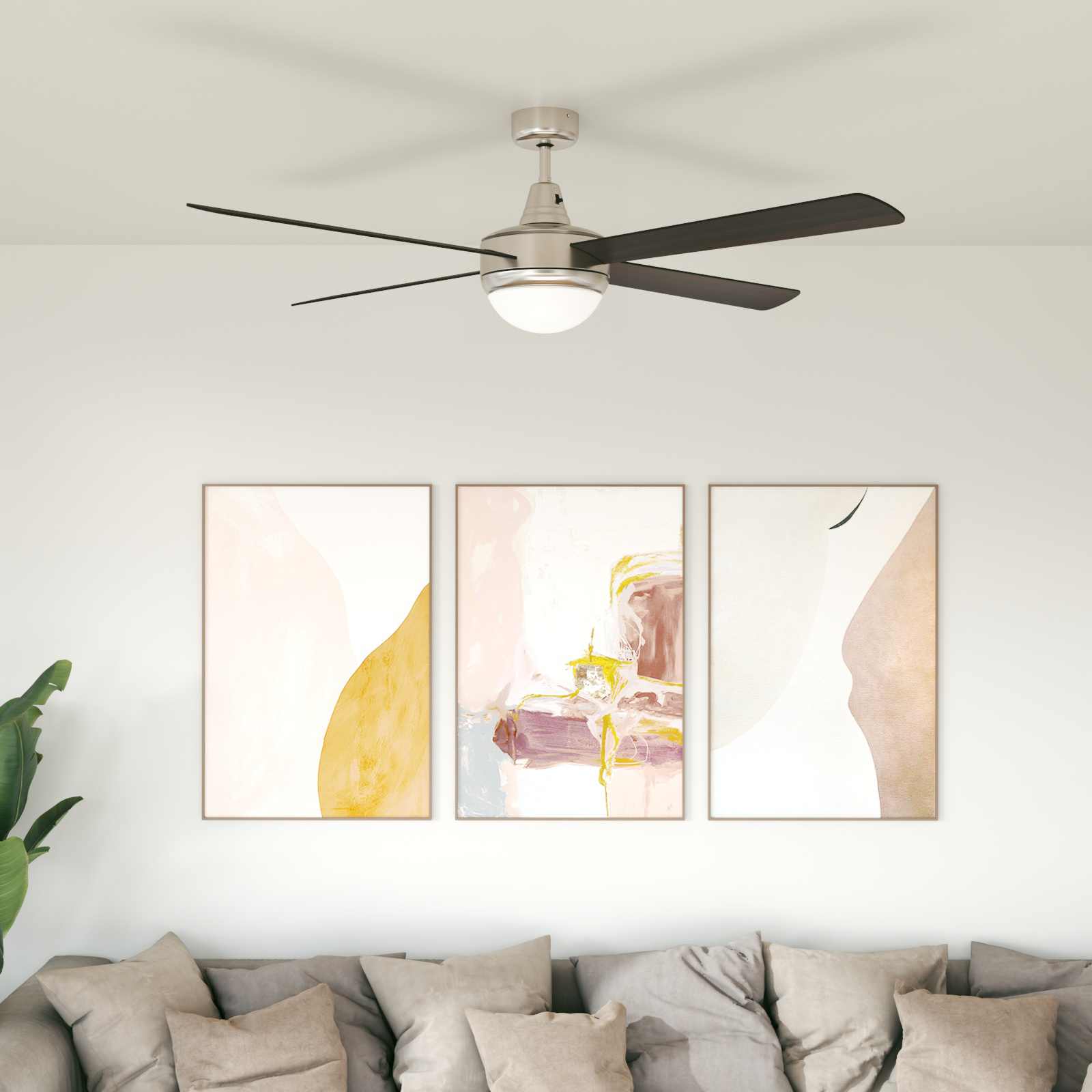 Deckenventilator mit Licht und Fernbedienung Ø 130 cm Weiß