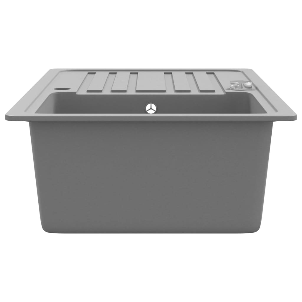 Granitspüle mit Abtropffläche Reversibel Schwarz