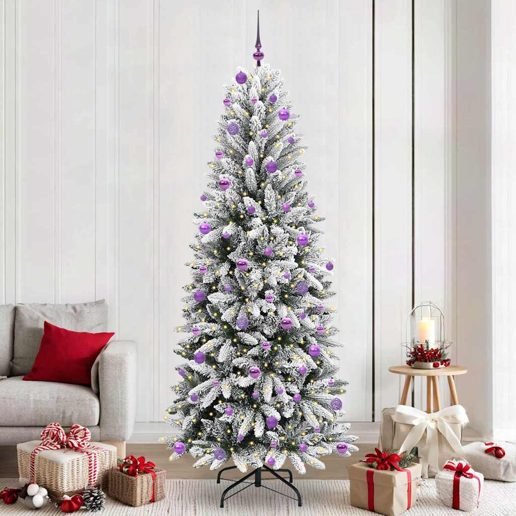 Künstlicher Weihnachtsbaum mit 150 LEDs mit Ständer Weiß 120 cm