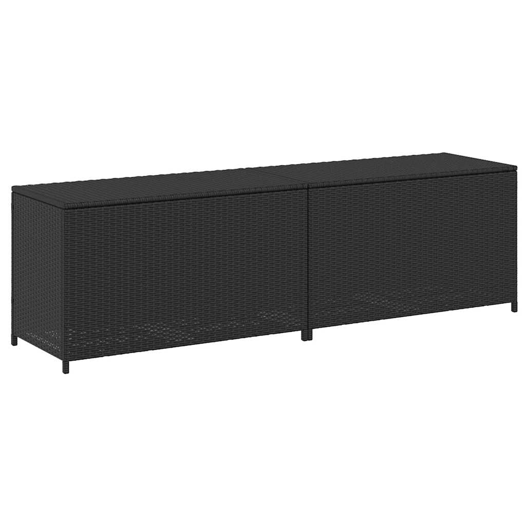 Gartentruhe Schwarz 283L Poly Rattan