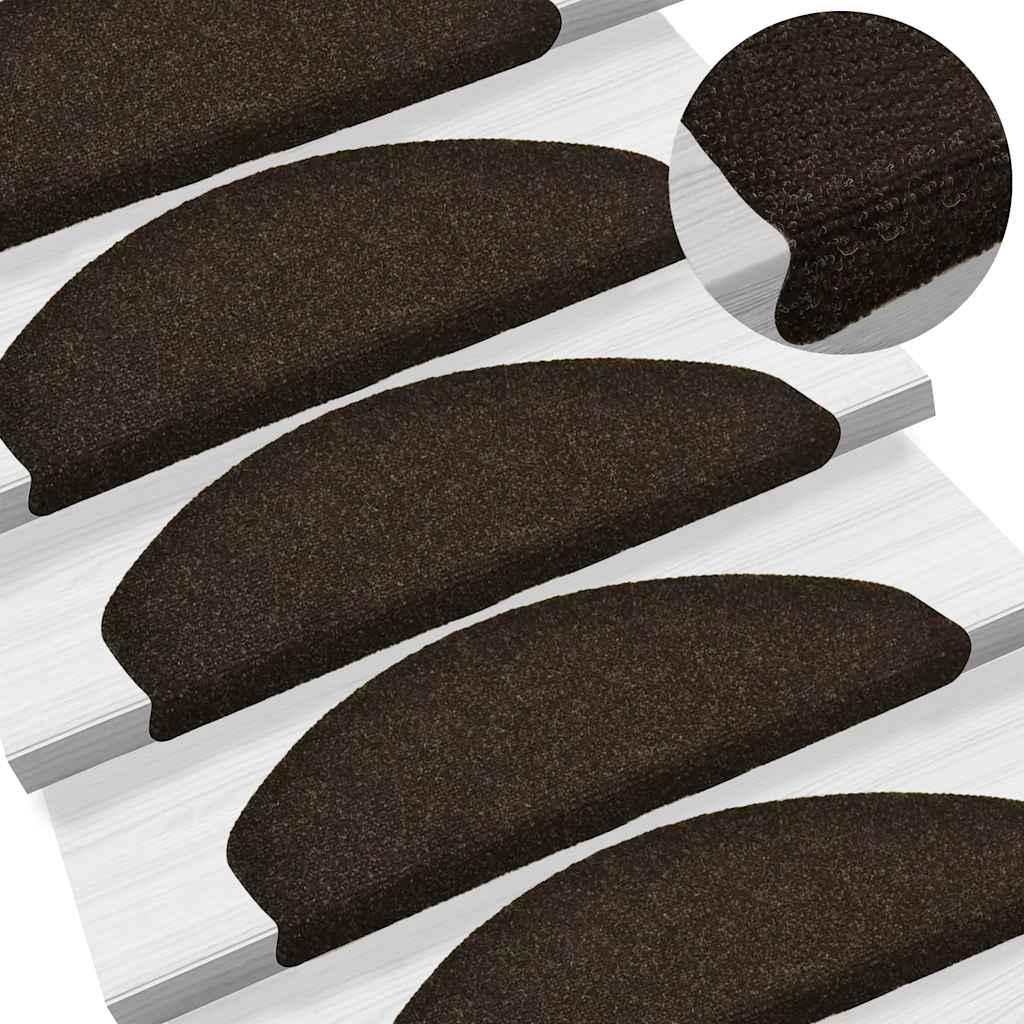 Stufenmatten Selbstklebend 15 Stk. 56x17x3 cm Hellbraun Halbrund