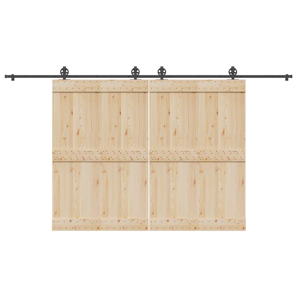 Schiebetürbeschlag-Set 366 cm Stahl Schwarz