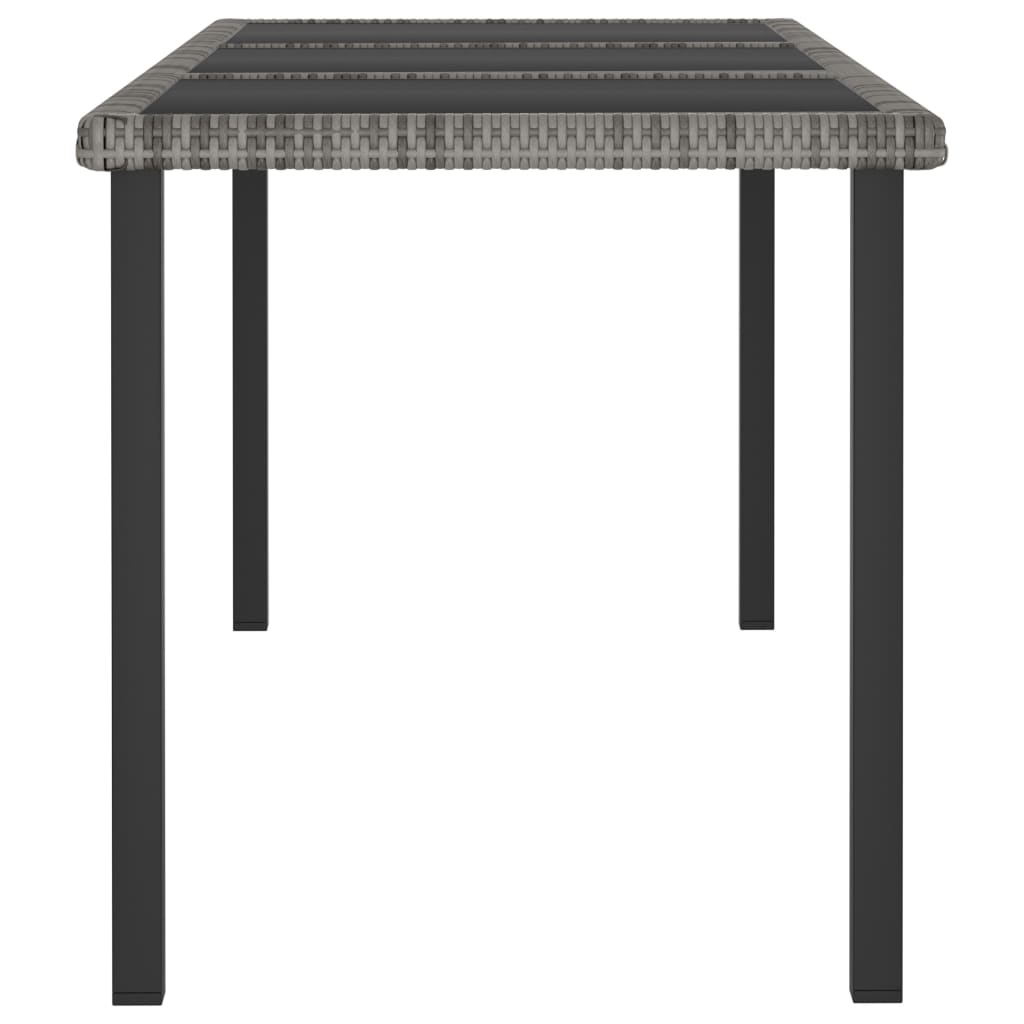 Garten-Esstisch Schwarz 140x70x73 cm Poly Rattan