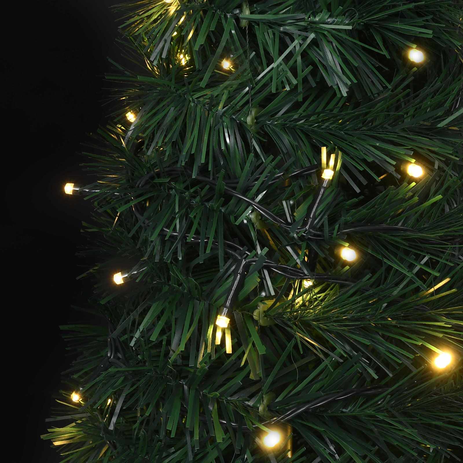 Weihnachtsbaum with LED String Lights Grün 150 x 150 cm PVC
