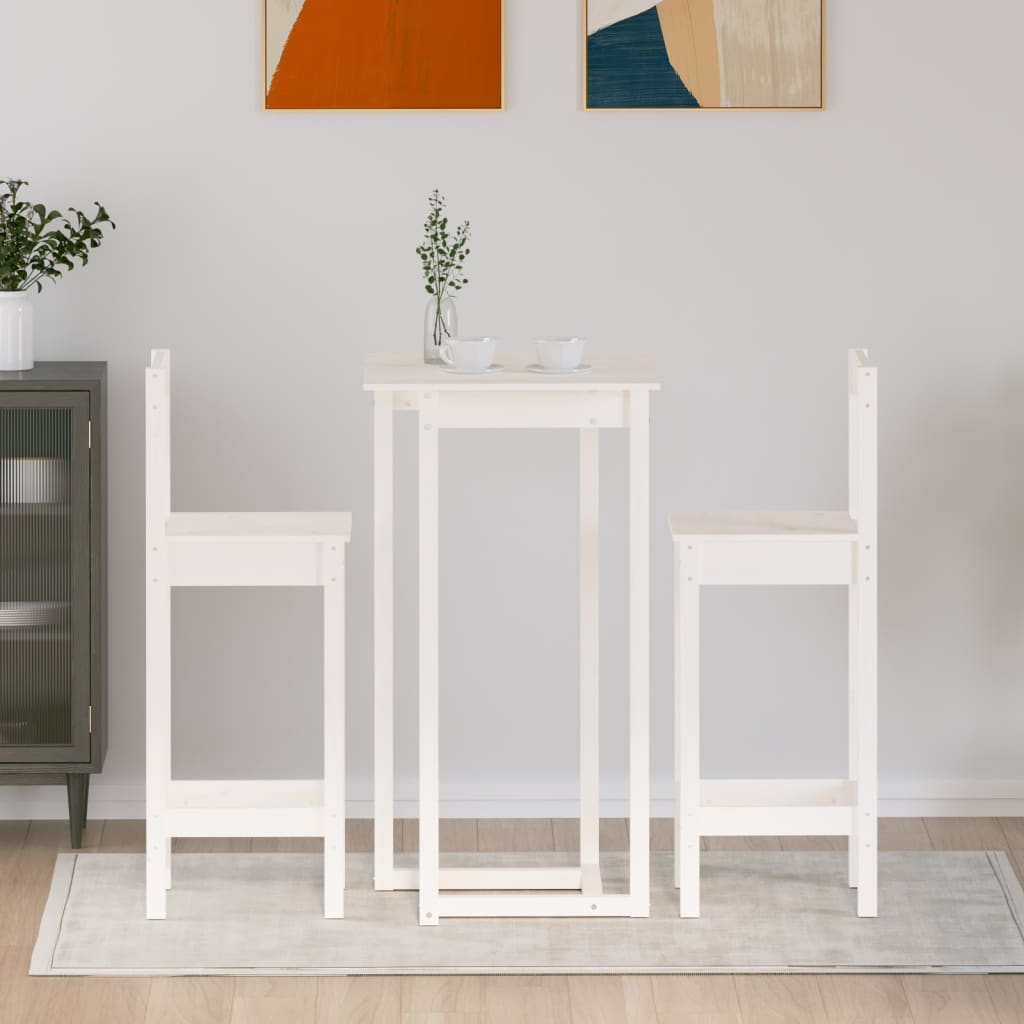 3-tlg. Bar-Set Massivholz Kiefer