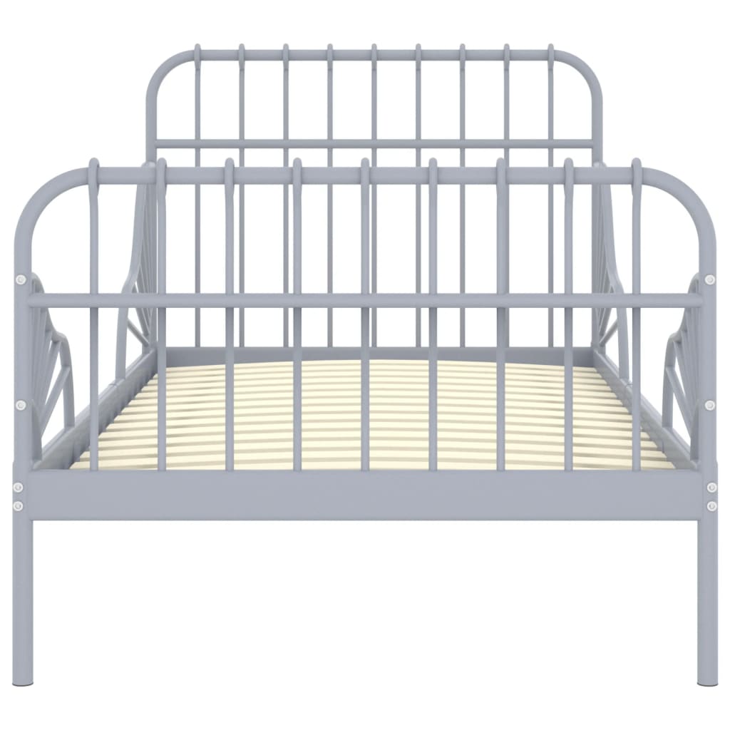 Ausziehbett Schwarz Metall 80x130/200 cm