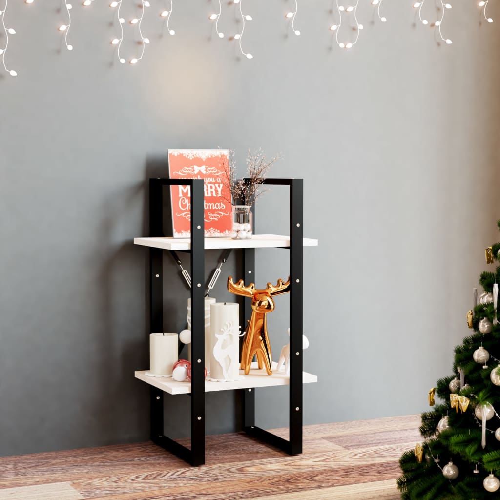 Bücherregal 2 Fächer Weiß 40x30x70 cm Holzwerkstoff