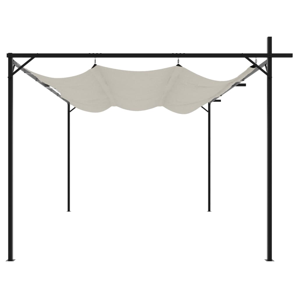 Pergola mit Schiebedach Creme 295x292x230 cm