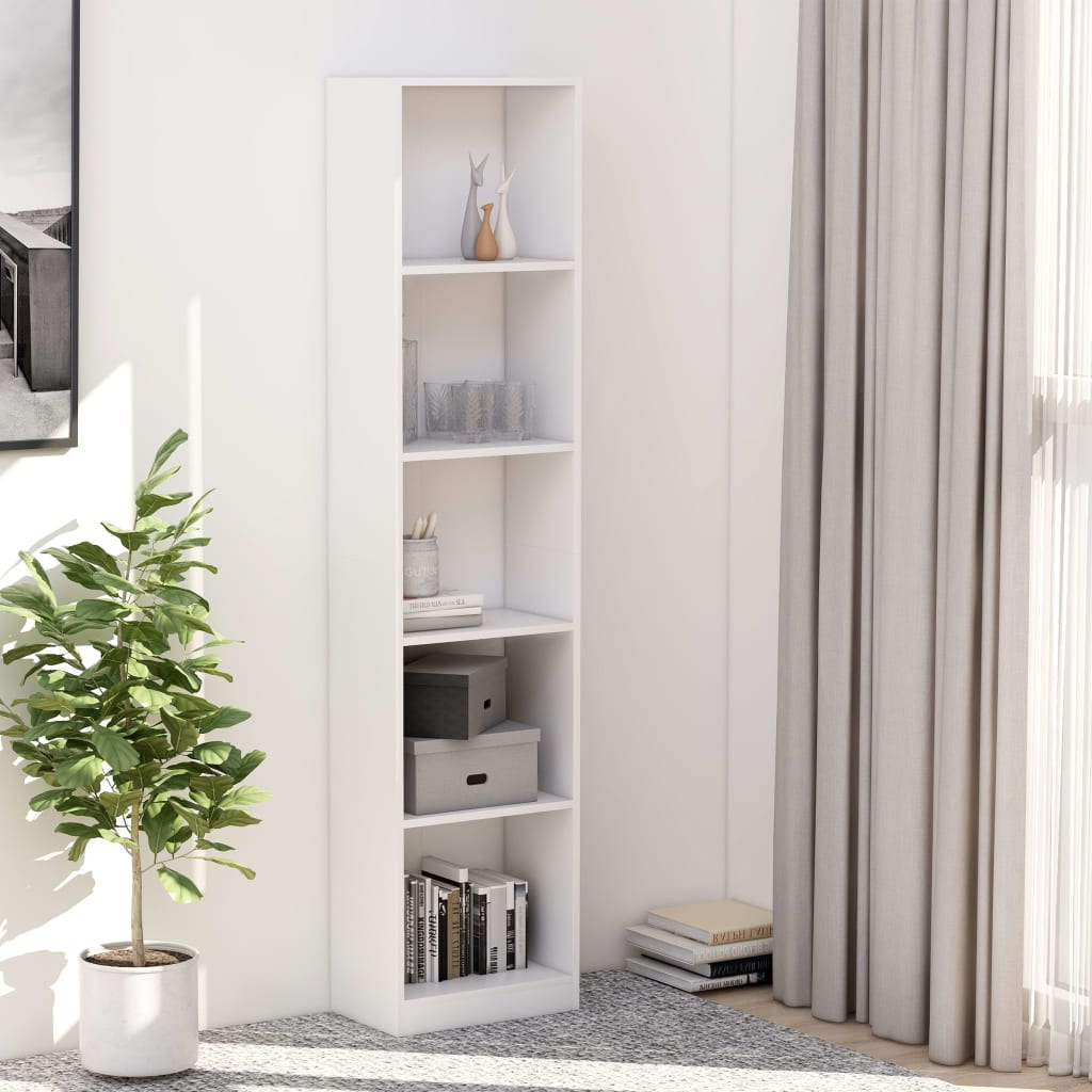 Bücherregal 3 Fächer Weiß 40x24x109 cm Holzwerkstoff