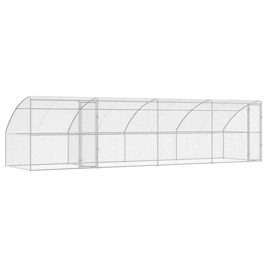 Hundekäfig 2 pcs Silber 4 x 2 x 2 m Verzinkter Stahl