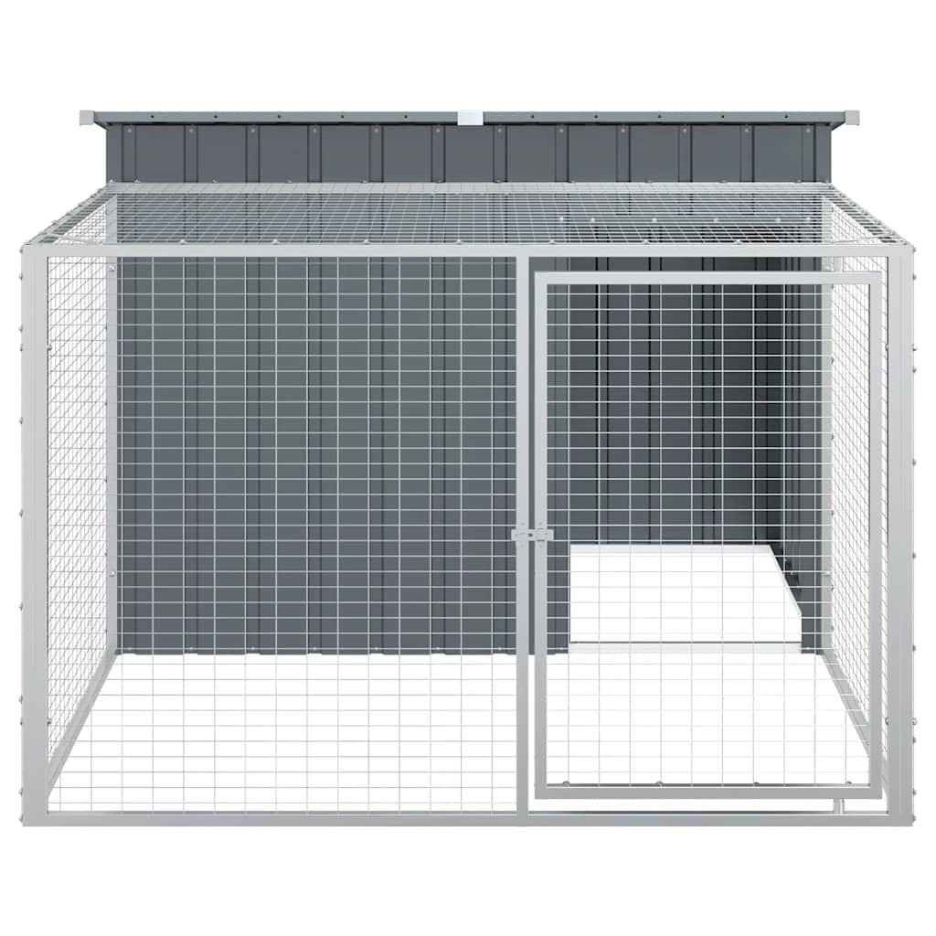 Hundehütte mit Dach Anthrazit 153x91x110 cm Verzinkter Stahl