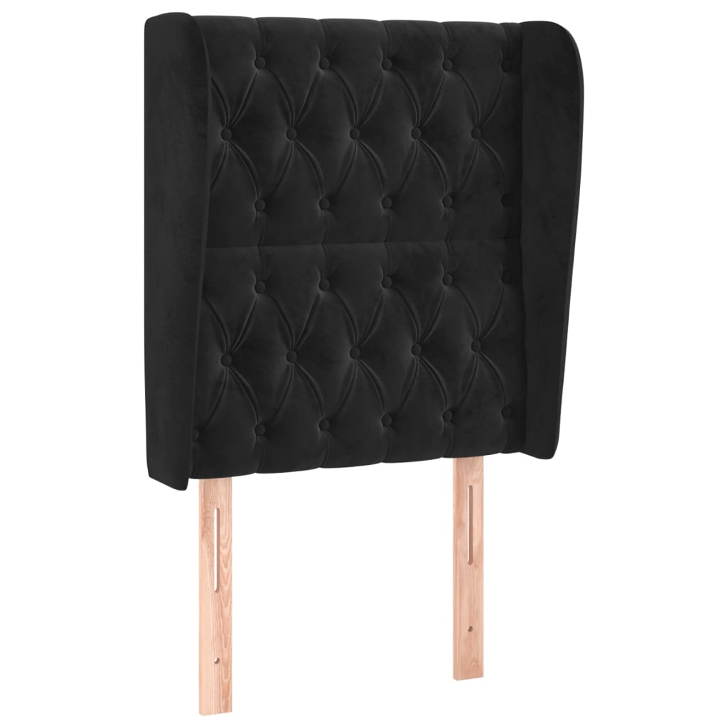 Kopfteil mit Ohren Dunkelblau 93x23x78/88 cm Samt