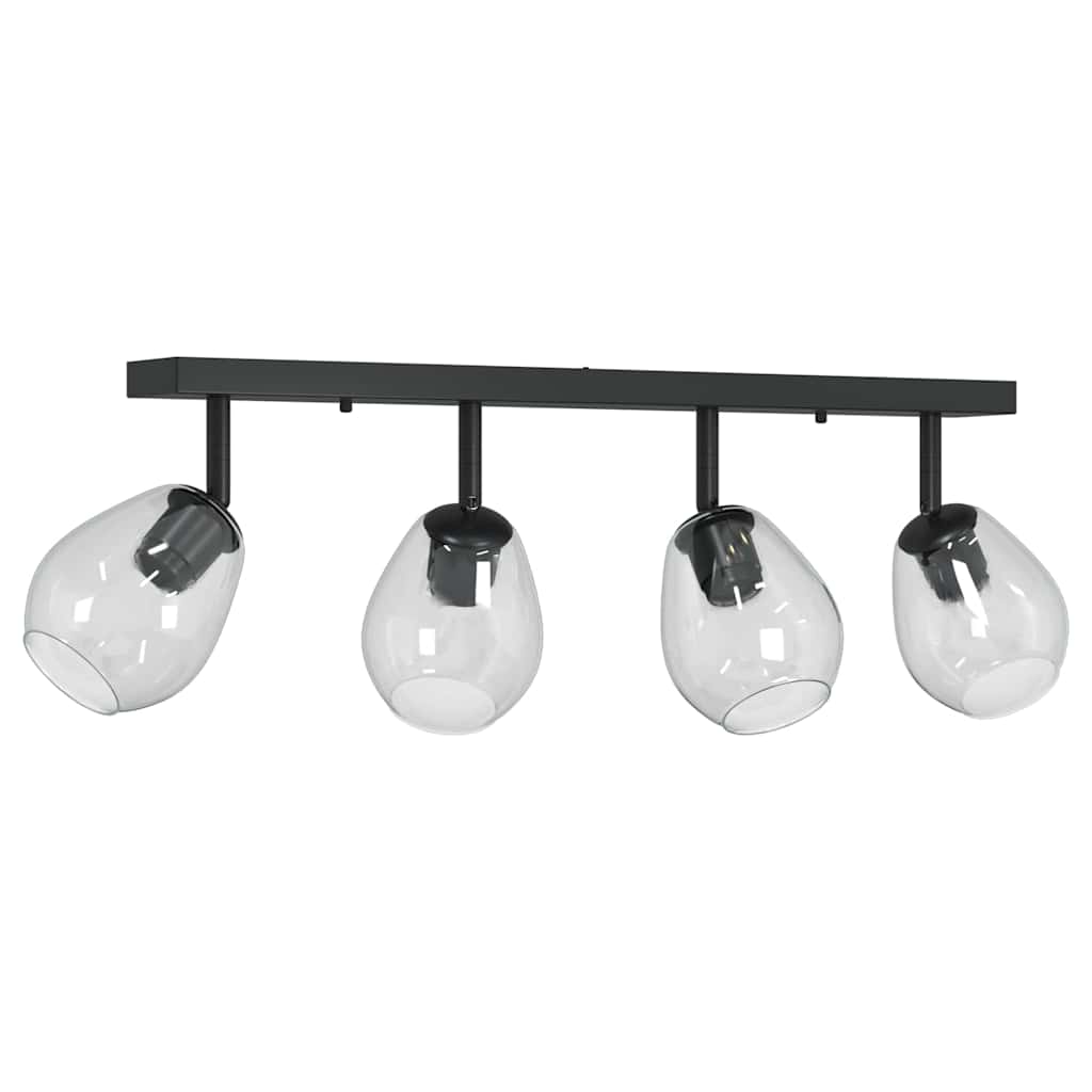 Deckenstrahler Schwarz 13 x 13 x 26 cm Glas und Metall