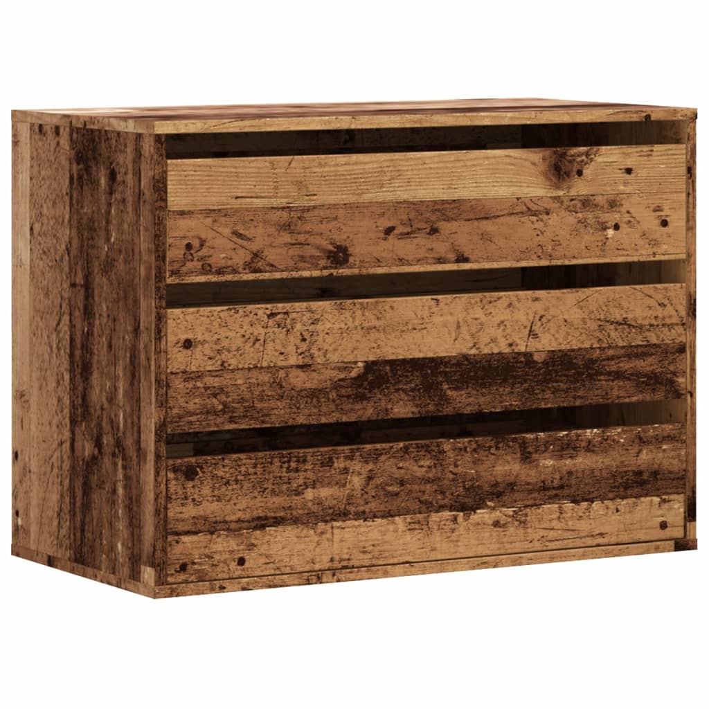 Schubladenschrank Schwarz Eichen-Optik 41 x 40 x 58 cm