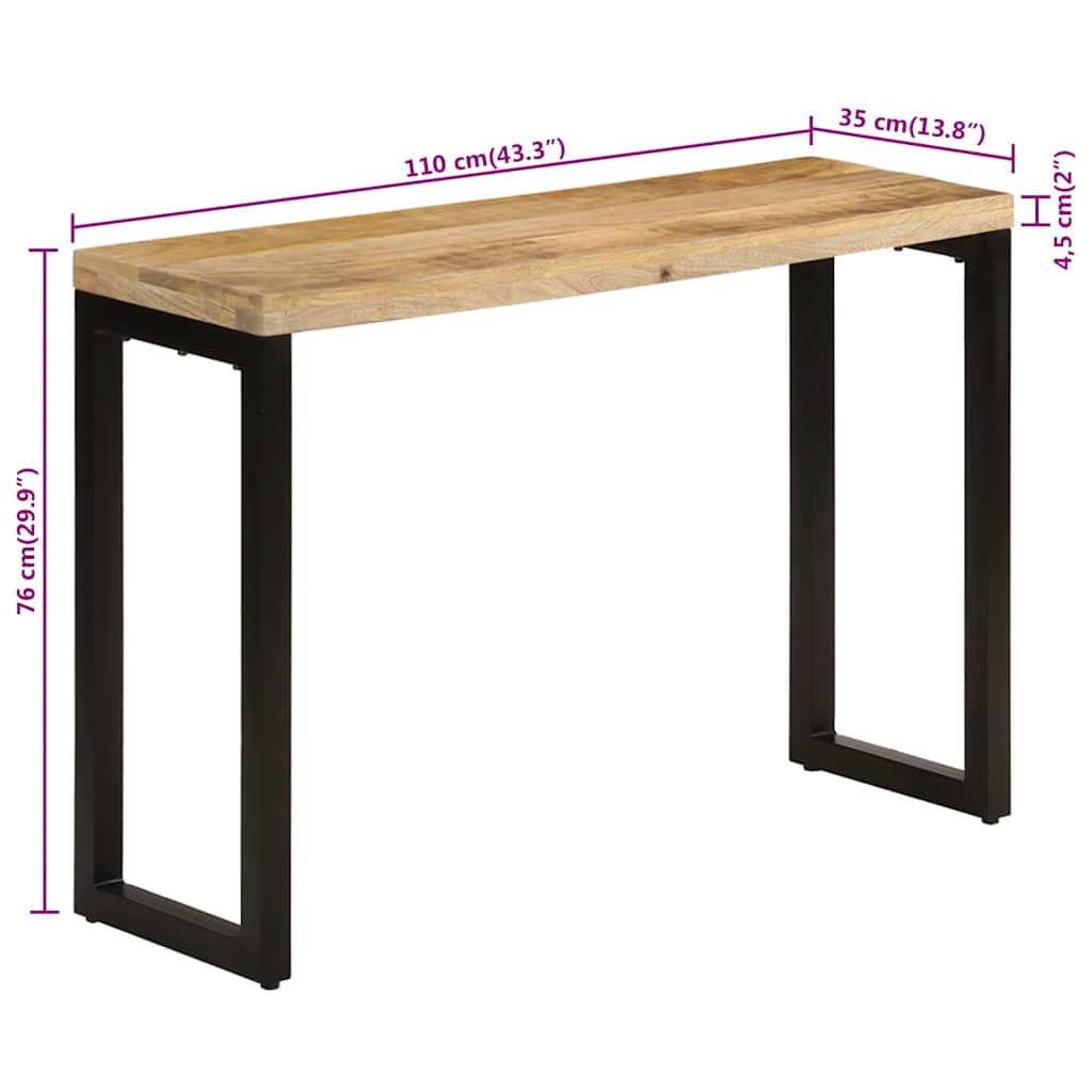Konsolentisch 120x35x76 cm Stahl und Massivholz Mango