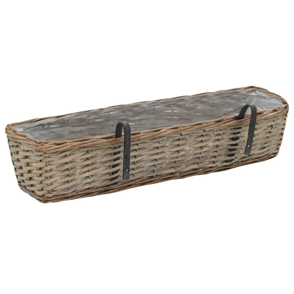 Balkon-Blumentöpfe 2 Stk. Weide mit PE-Auskleidung 40 cm