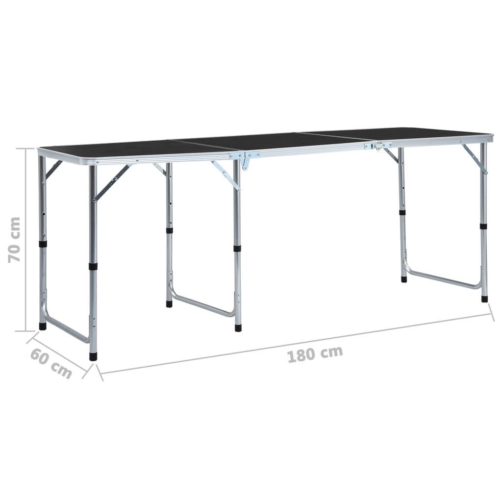Campingtisch Klappbar Grau Aluminium 120x60 cm