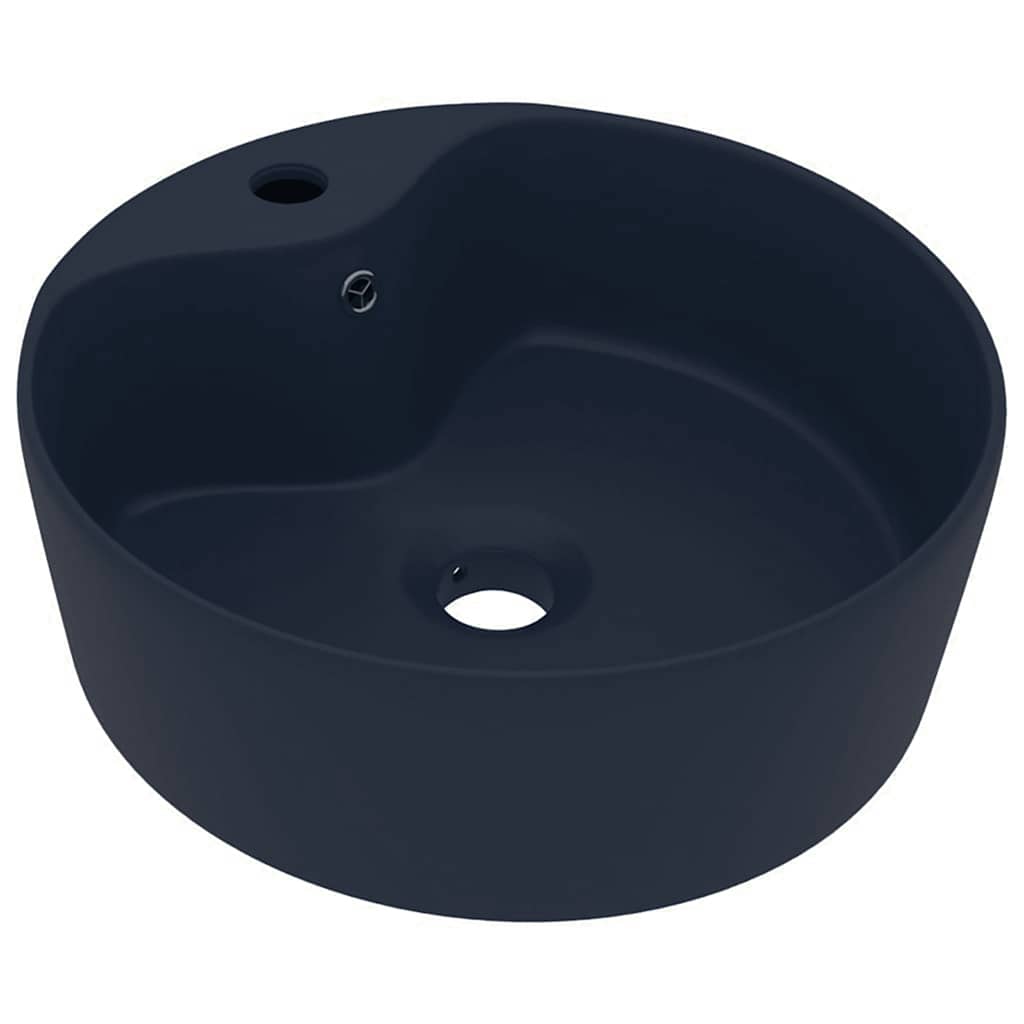 Luxus-Waschbecken mit Überlauf Matt-Weiß 36x13 cm Keramik