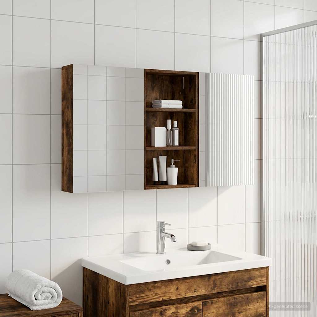 Badezimmerschrank-Set 3 pcs 80 x 10,5 x 50 cm Holzwerkstoff