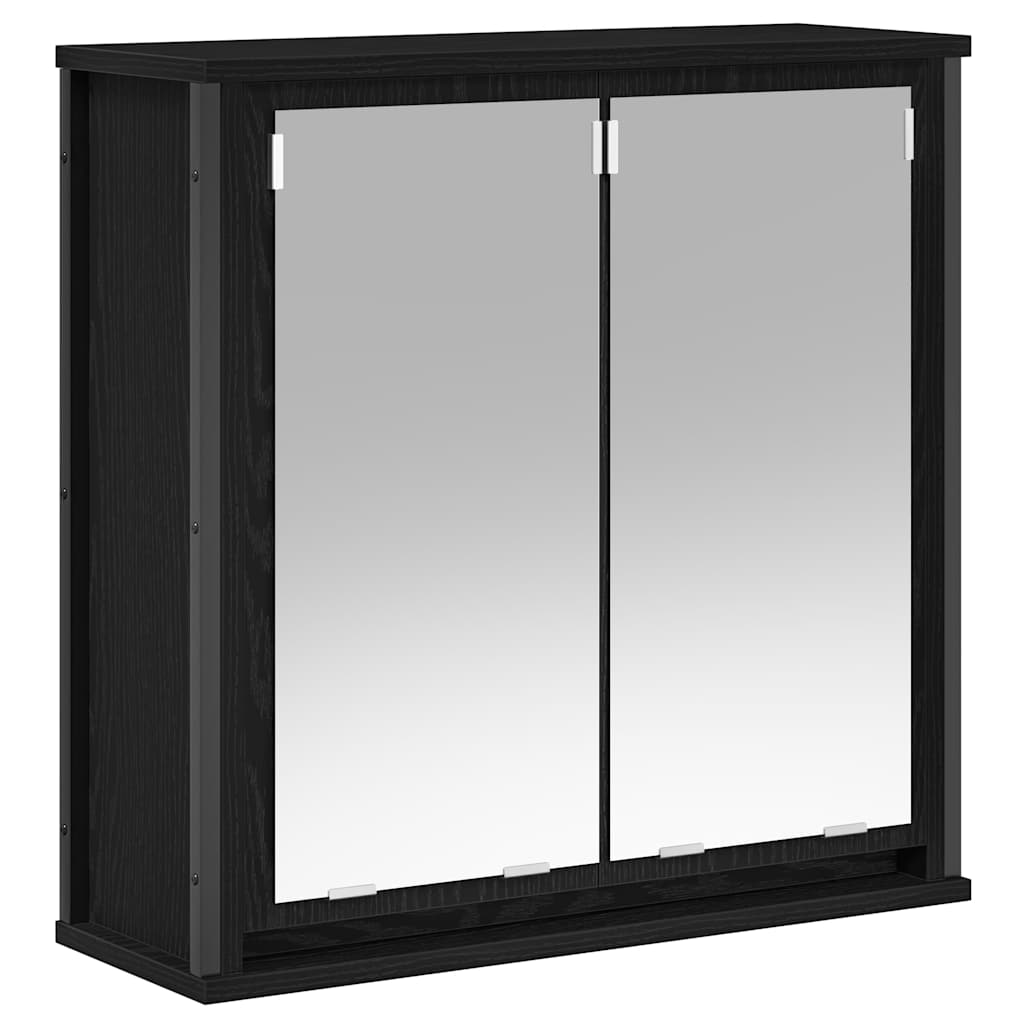 Badezimmermöbel-Set 5 pcs Schwarz Eichen-Optik Holzwerkstoff