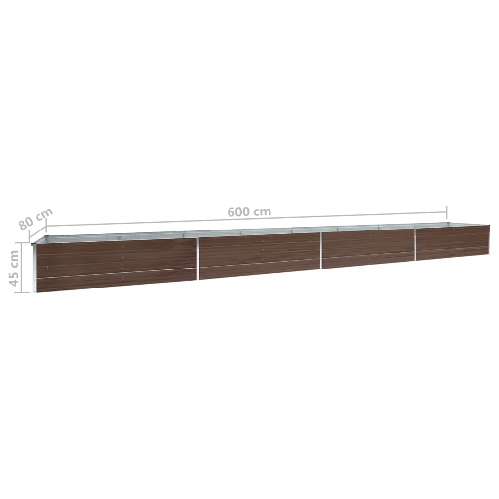 Hochbeet Braun 160 x 80 x 77 cm Verzinkter Stahl