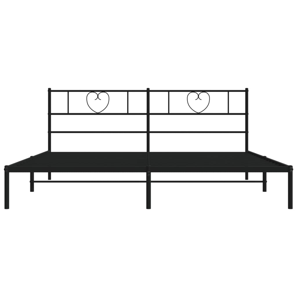 Bettgestell mit Kopfteil Metall Schwarz 100x190 cm