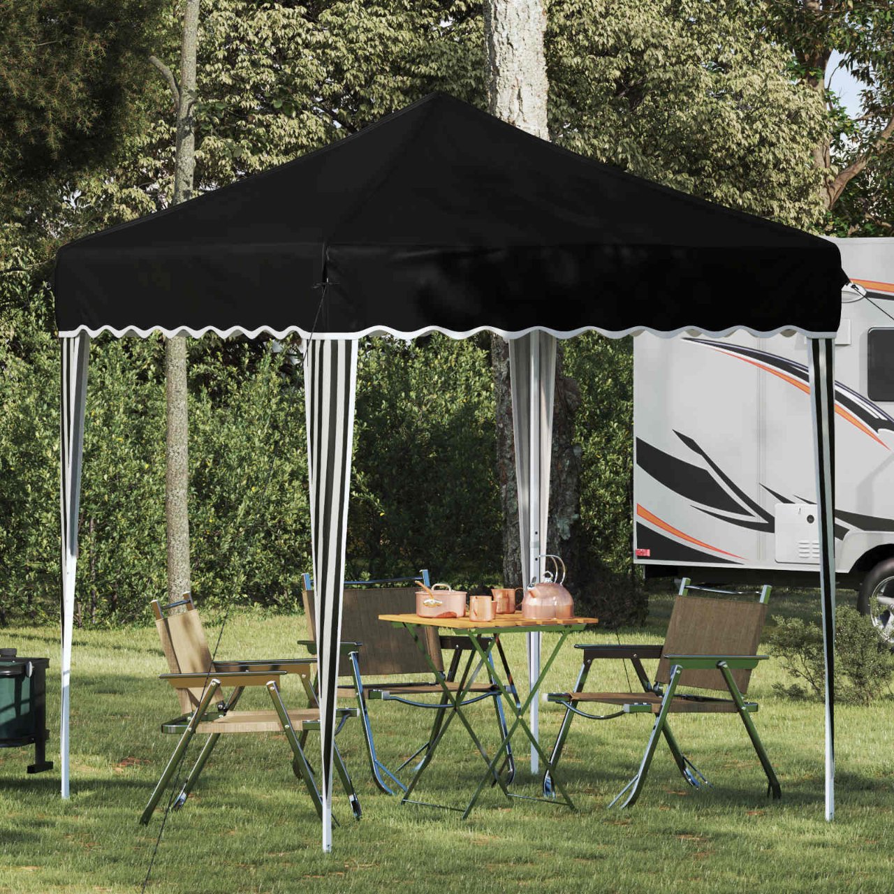 Pop-up Partyzelt 195 x 195 x 245 cm Creme Oxford-Stoff
